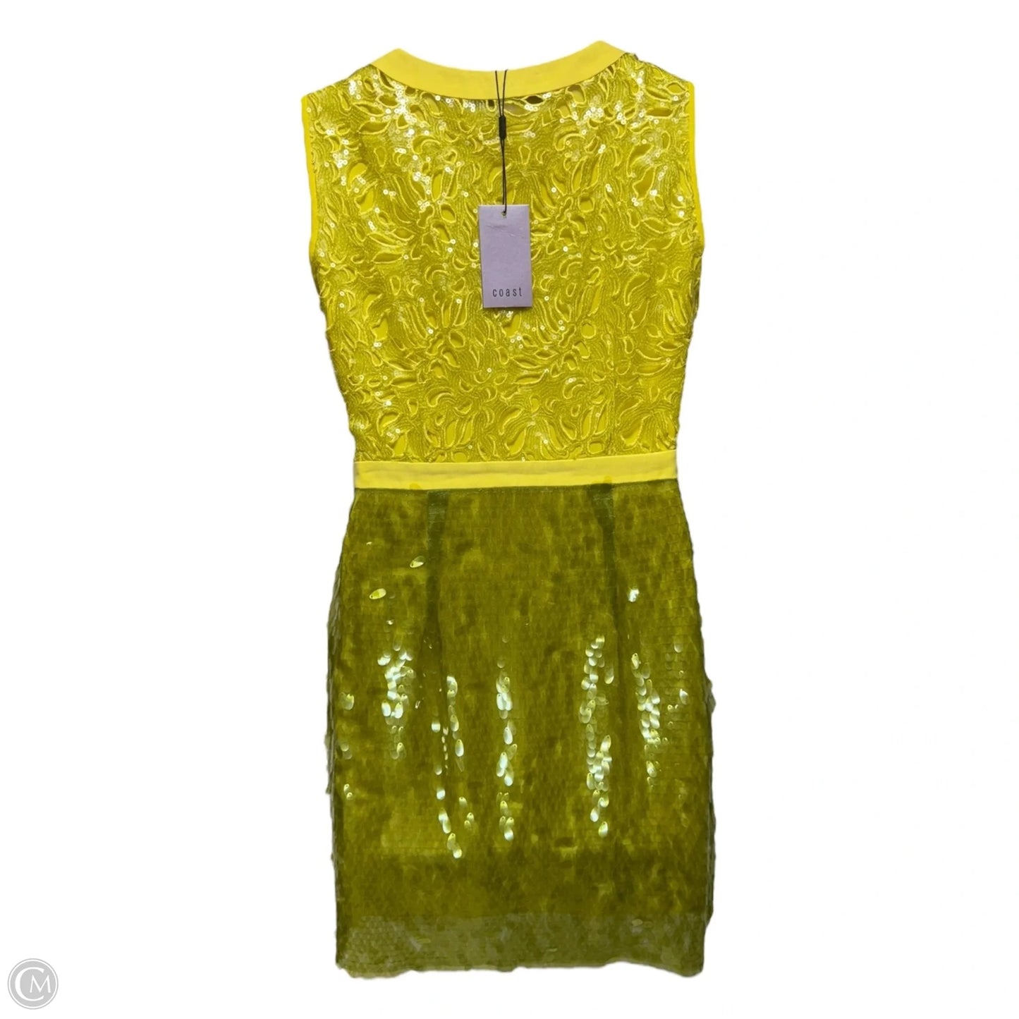 Kenzie Sequin Dress By Coast In Yellow, Size: 12