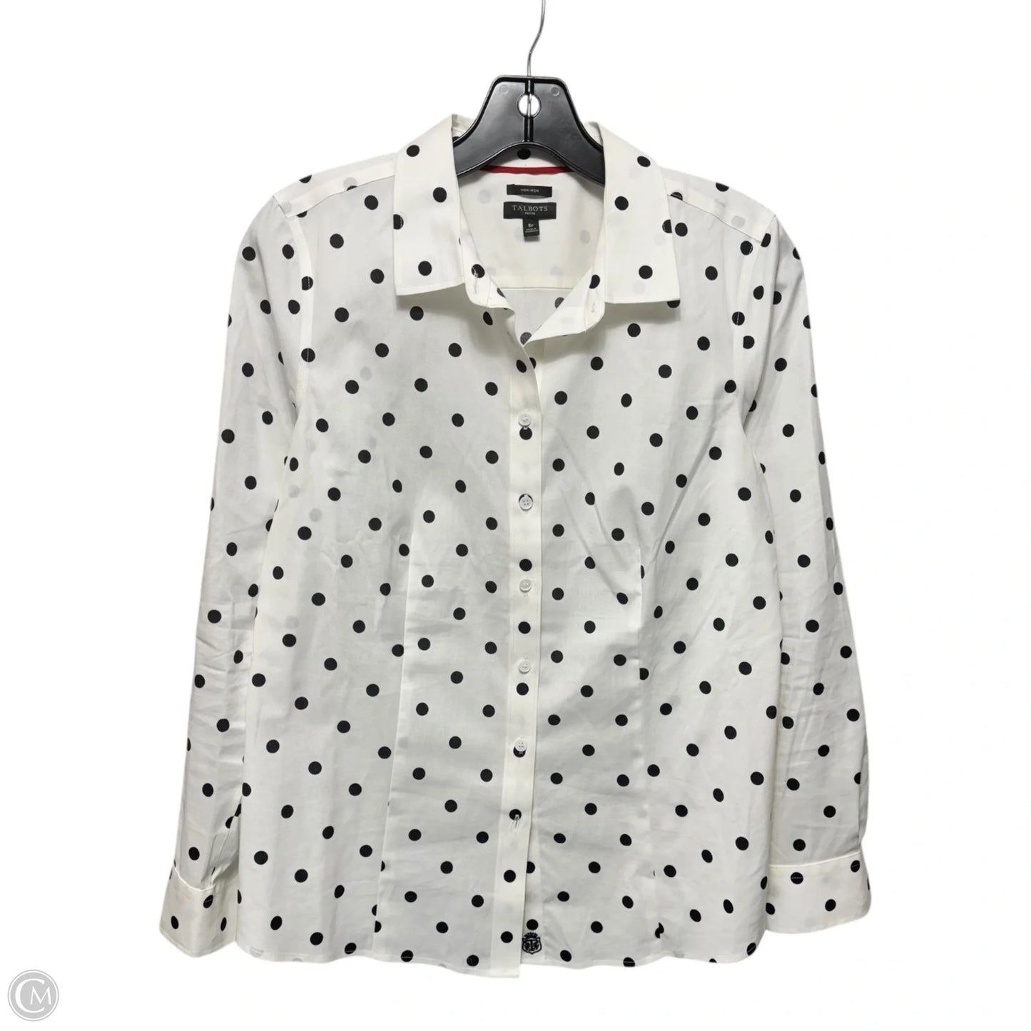 Top Long Sleeve By Talbots In Polkadot Pattern, Size: 8p