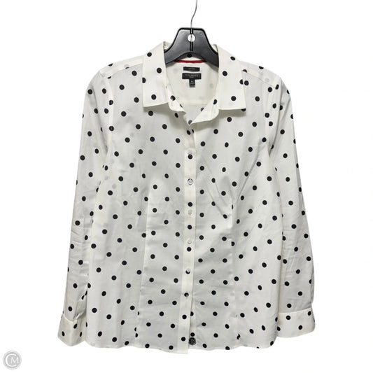 Top Long Sleeve By Talbots In Polkadot Pattern, Size: 8p