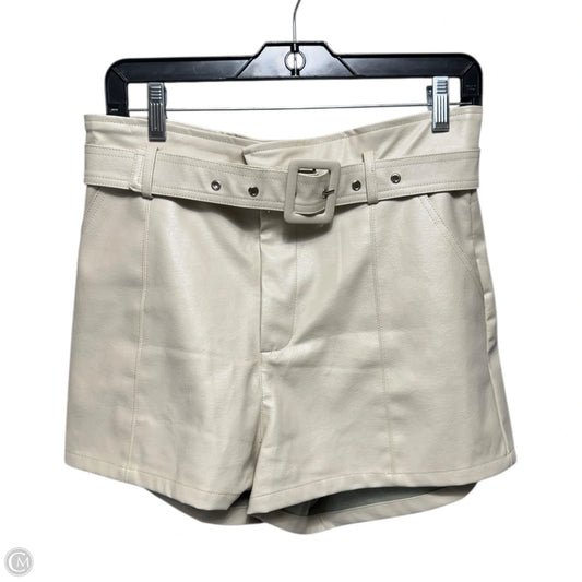 Faux Leather Belted Shorts By Altard State In Cream, Size: M