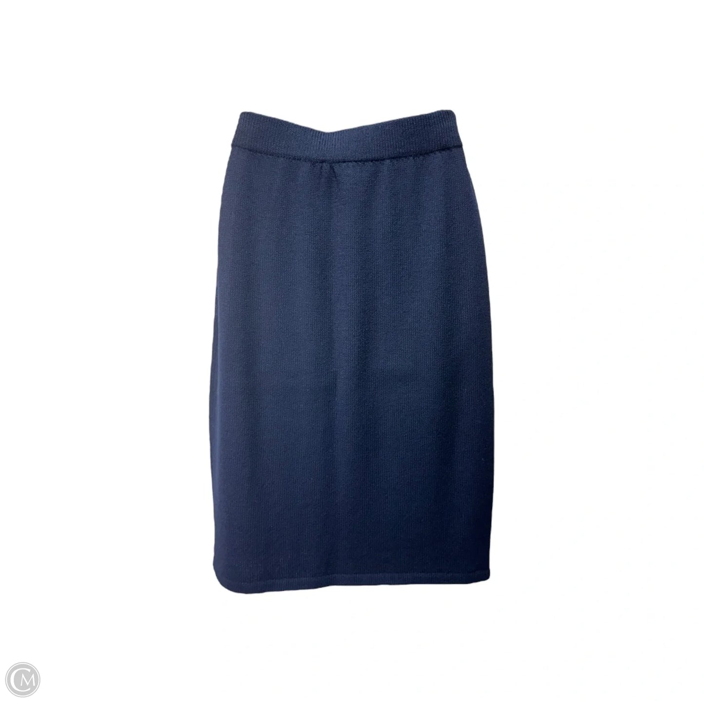 Knit Pencil Skirt Designer By St. John Basics In Navy Blue, Size: 2