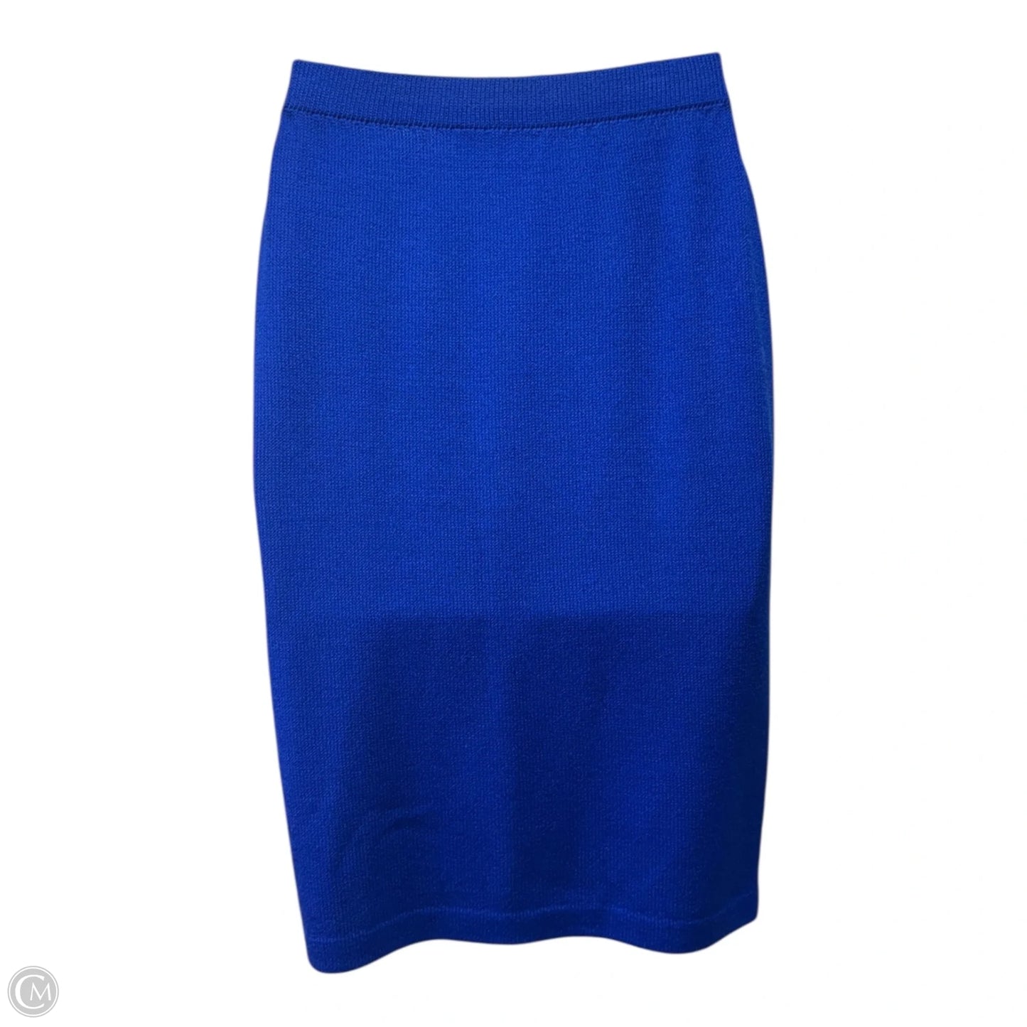 Knit Pencil Skirt Designer By St John Collection In Deep Blue, Size: 8