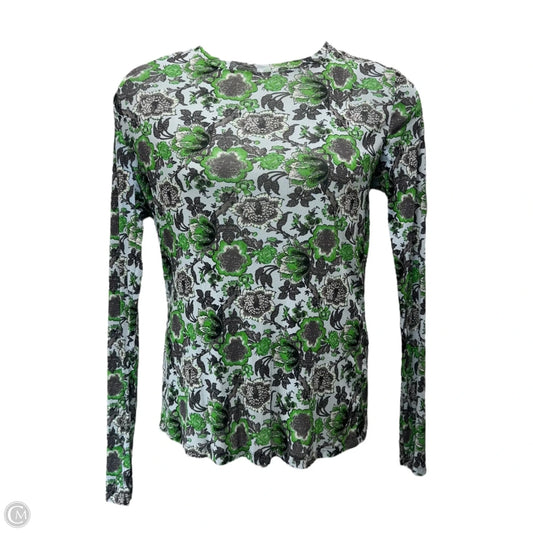 Logan Printed Stretch-Mesh Top Designer By Diane Von Furstenberg In Sky Blue, Size: Xl