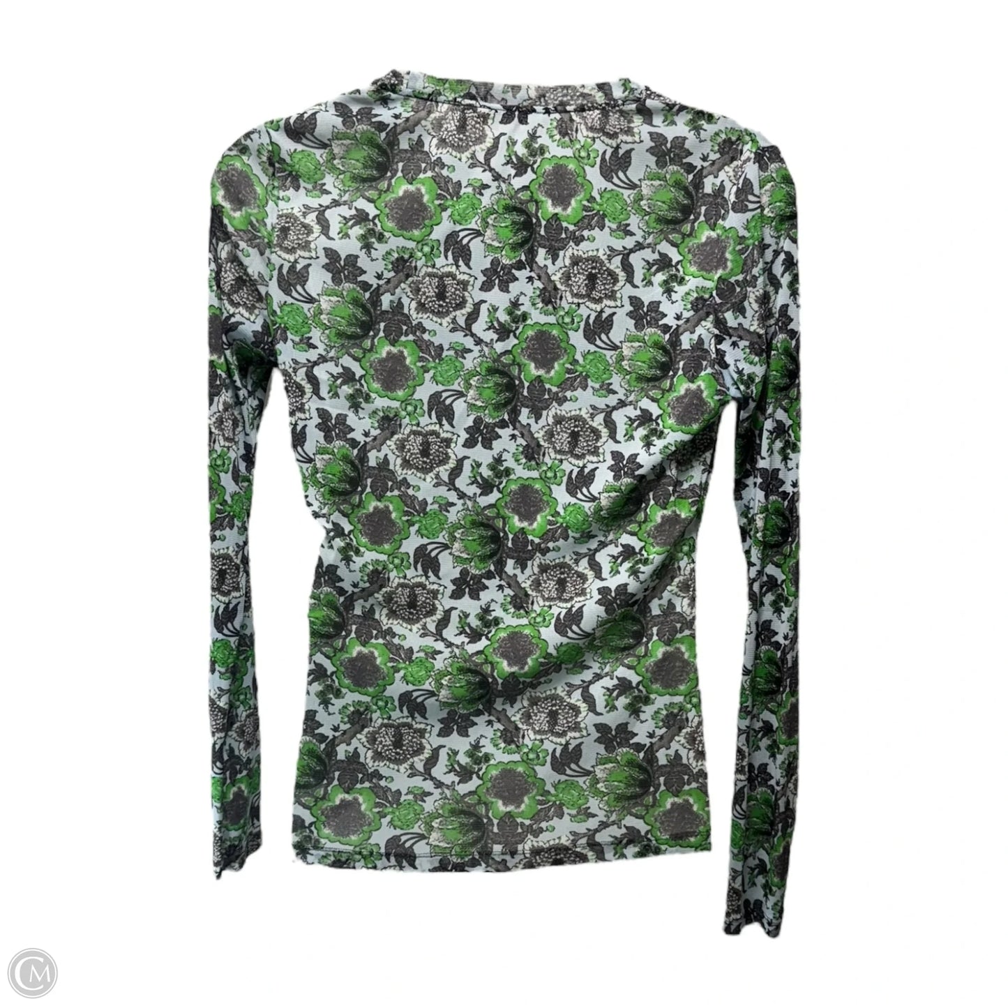Logan Printed Stretch-Mesh Top Designer By Diane Von Furstenberg In Sky Blue, Size: Xl