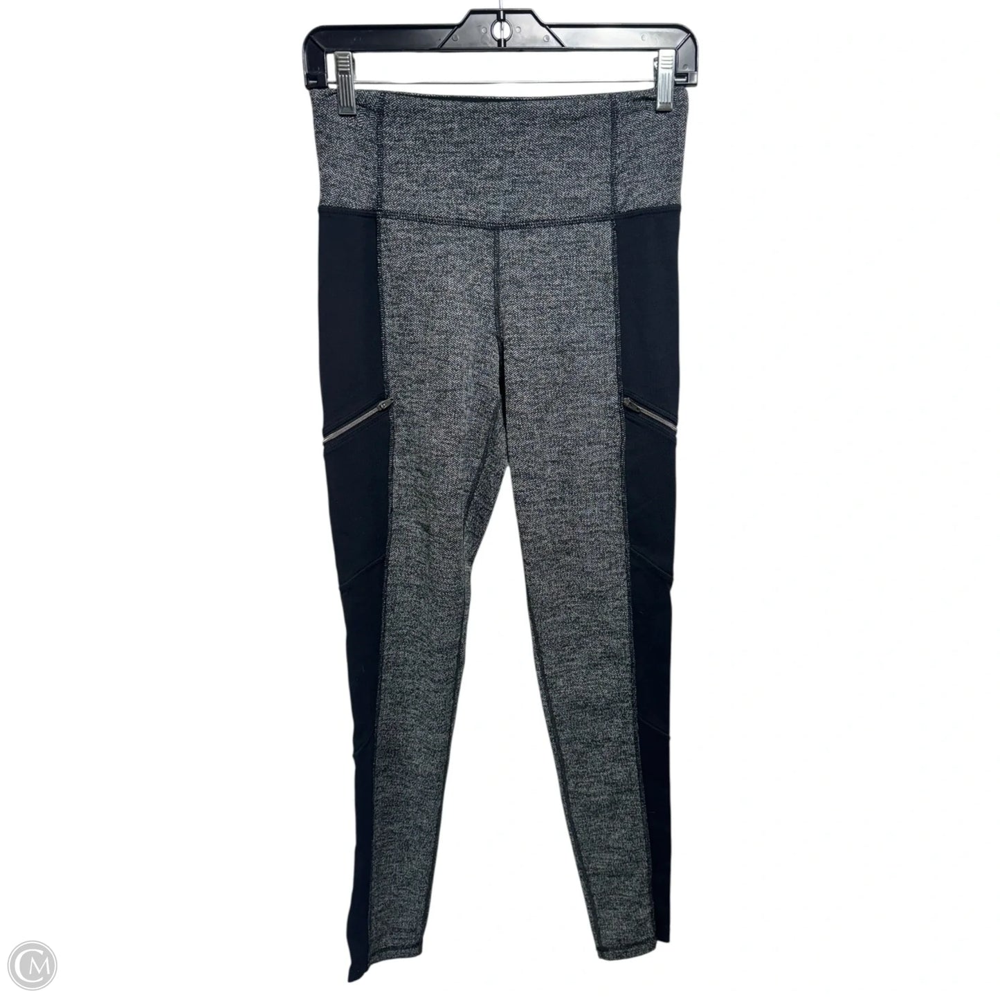 Athletic Leggings By Athleta In Black & Grey, Size: S