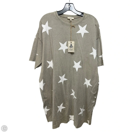 Star T Shirt Dress Casual Midi By Easel In Beige, Size: M