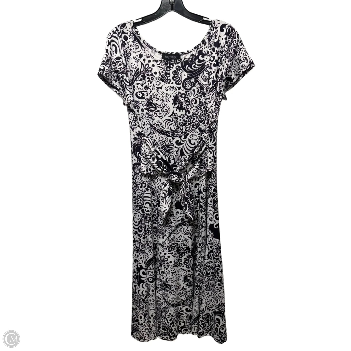 Dress Casual Maxi By Perceptions In Black & White, Size: L