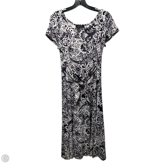 Dress Casual Maxi By Perceptions In Black & White, Size: L
