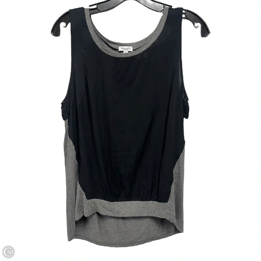 Top Sleeveless By Splendid In Black & Grey, Size: M