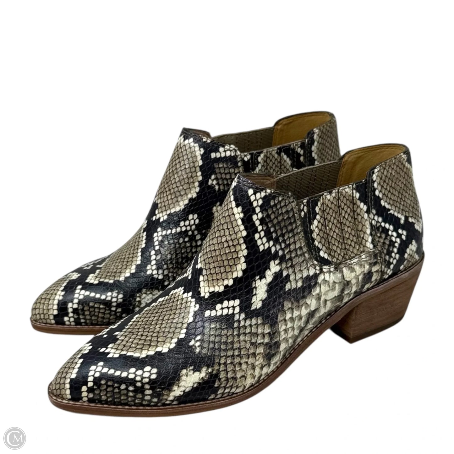 Sonia Low Leather Snakeskin Chelsea Boots By Madewell In Snakeskin Print, Size: 8