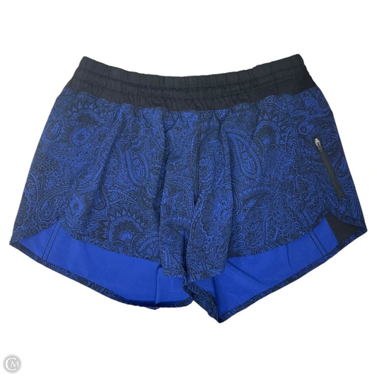 Tracker Short IV By Lululemon In Mini Antique Paisley Sapphire Blue Black / Black, Size: 10
