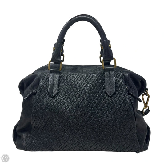 Woven Satchel Handbag Leather By Elliot Lucca, Size: Medium