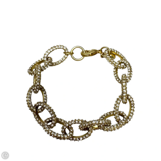 Gold & Crystal Pave Link Chain Bracelet By J. Crew