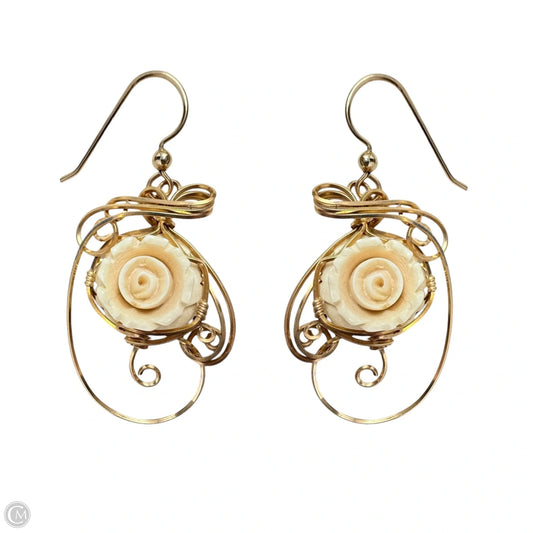 14K GF Carved Rose Earrings