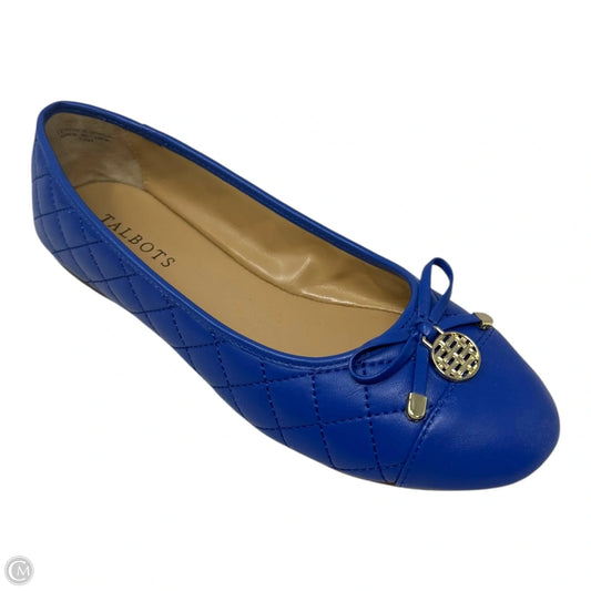 Quilted Cap Toe Ballet Flats By Talbots In Blue, Size: 7.5