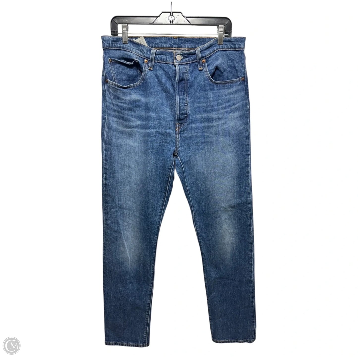 Jeans Straight By Levis In Blue Denim, Size: 12