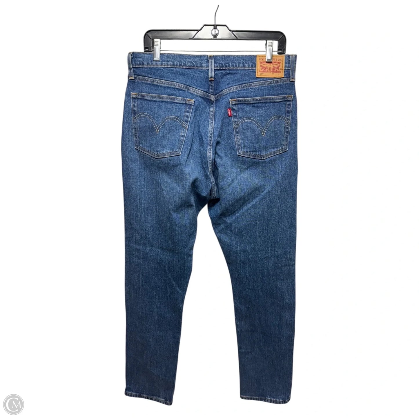 Jeans Straight By Levis In Blue Denim, Size: 12