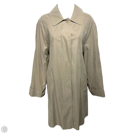 Single Breasted Rain Coat Luxury Designer By Burberry In Tan, Size: 6