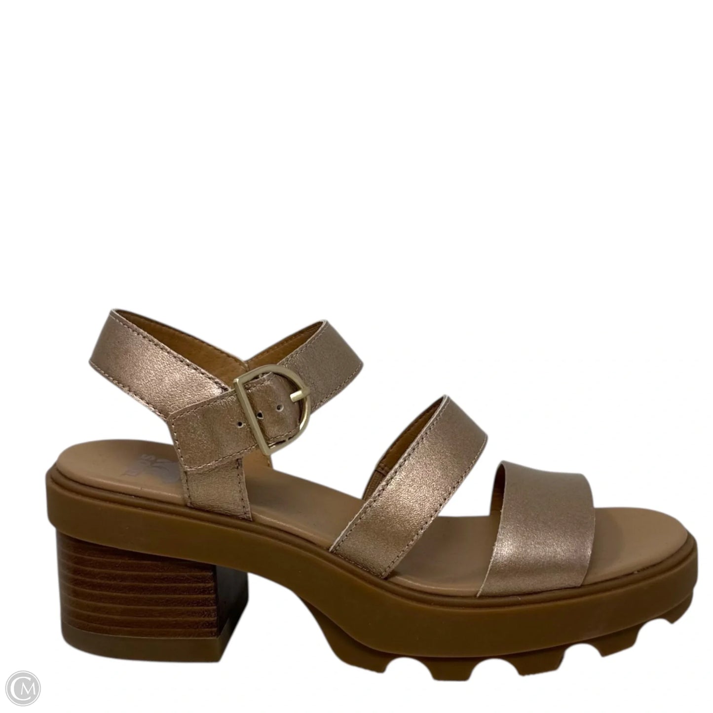Joanie Heel Ankle Strap Sandals By Sorel In Gold, Size: 7