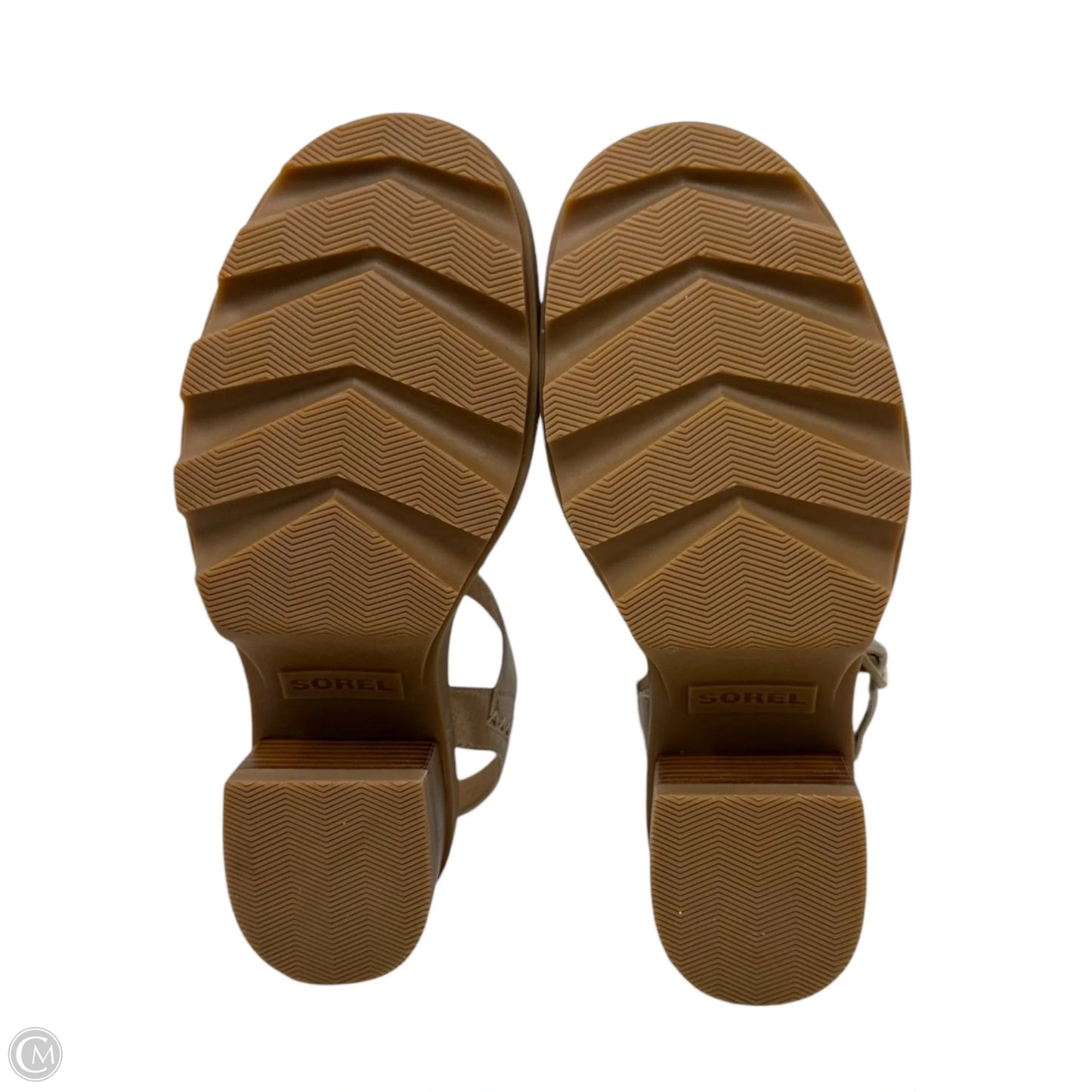Joanie Heel Ankle Strap Sandals By Sorel In Gold, Size: 7