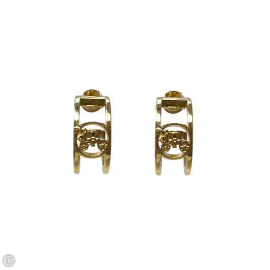 Horse And Carriage Huggie Earrings Designer By Coach