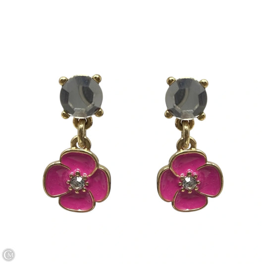 Crystal & Enamel Flower Dangle Earrings Designer By Kate Spade