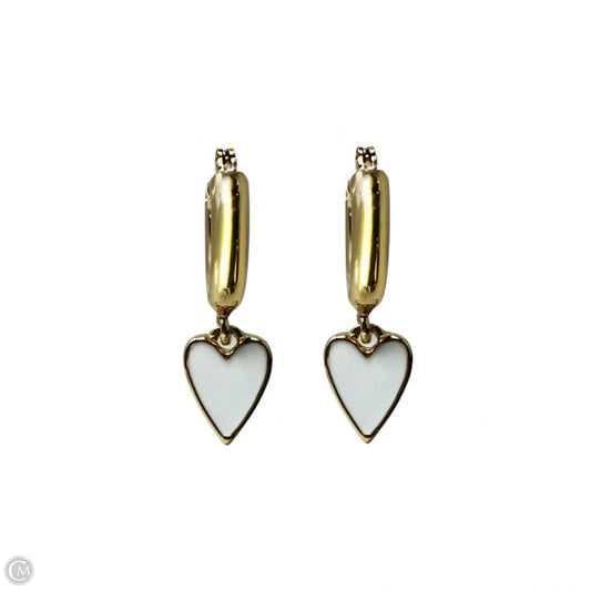 Enamel Heart Huggie Hoop Earrings Designer By Kate Spade