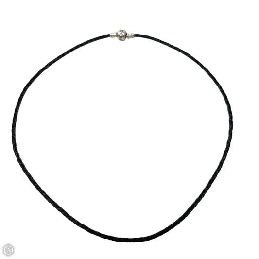 Moments Black Leather & Sterling Silver Necklace By Pandora