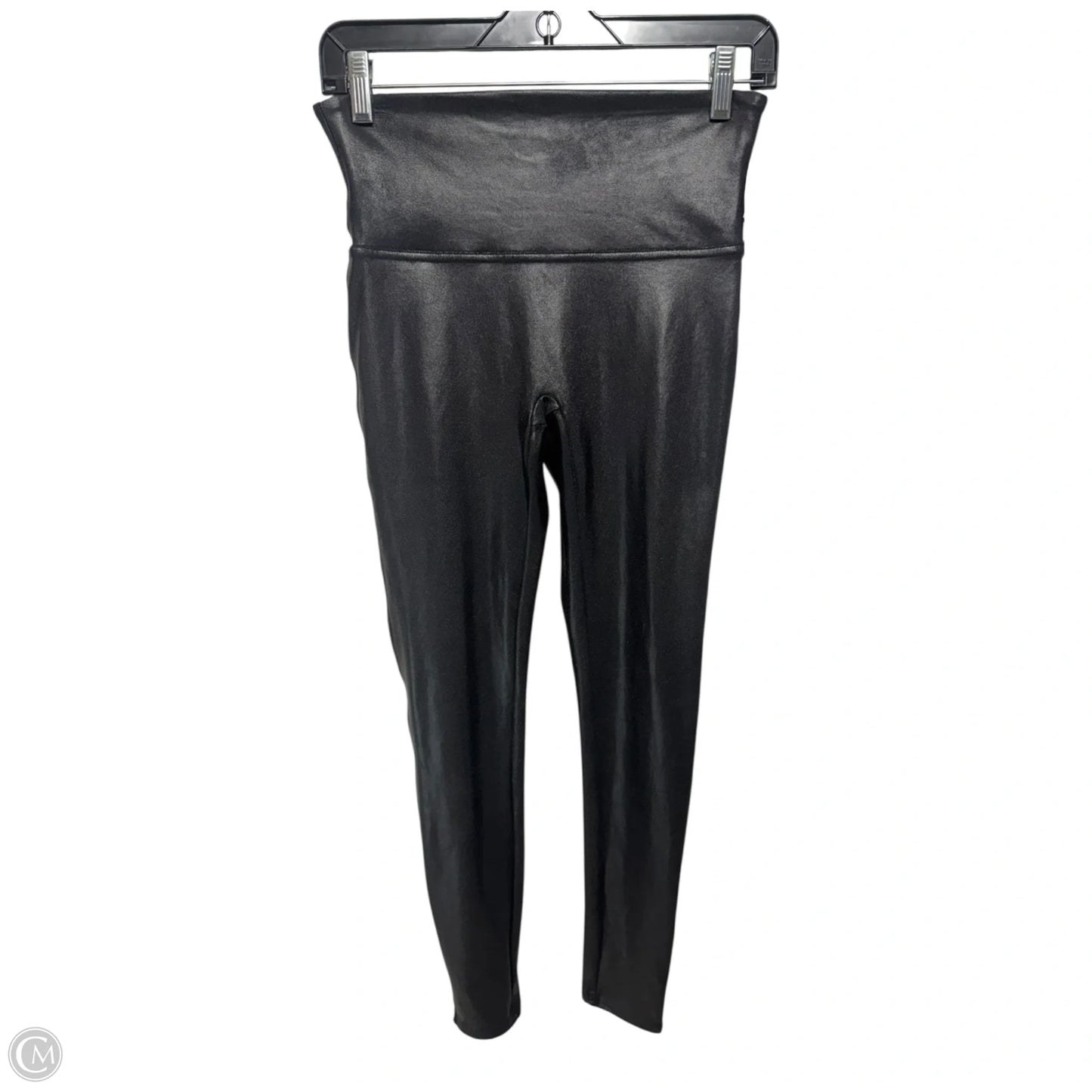 Metallic Pants Leggings By Spanx In Black, Size: L