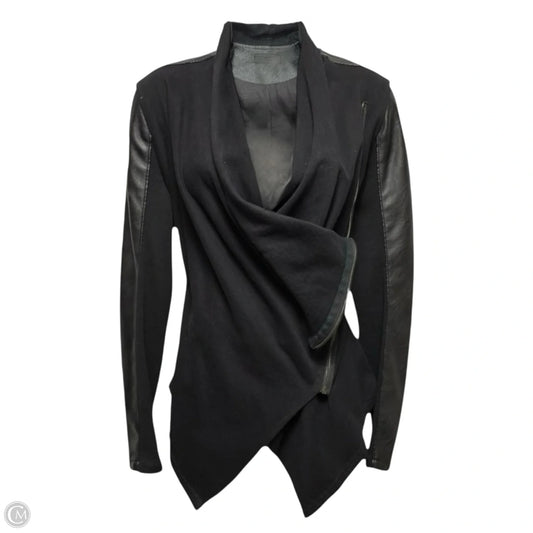Faux Leather Drape Front Moto Jacket By Blanknyc In Black, Size: S