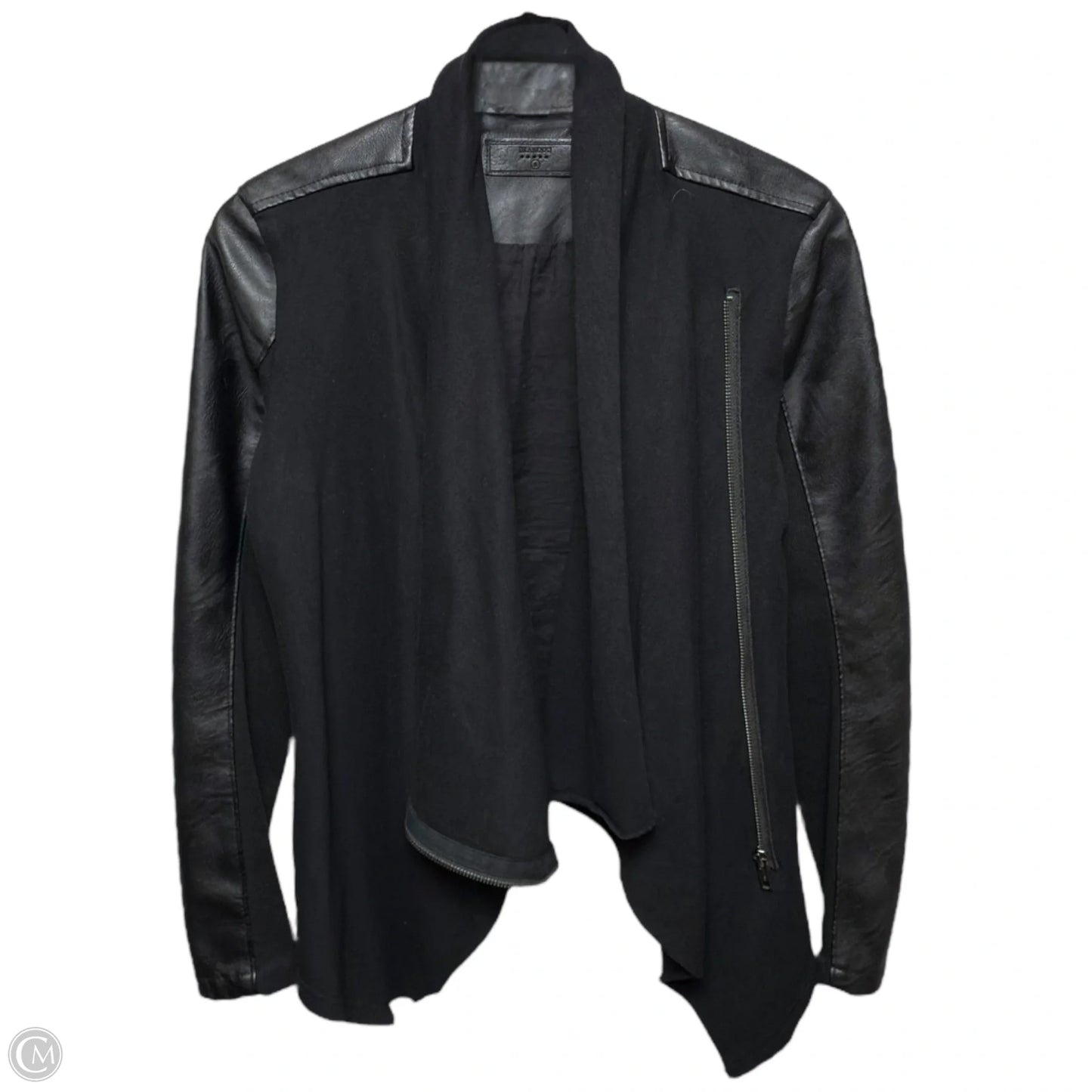 Faux Leather Drape Front Moto Jacket By Blanknyc In Black, Size: S