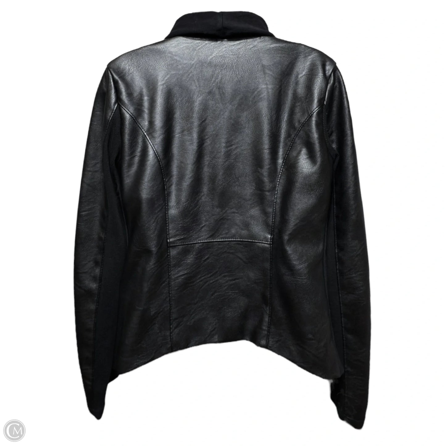 Faux Leather Drape Front Moto Jacket By Blanknyc In Black, Size: S