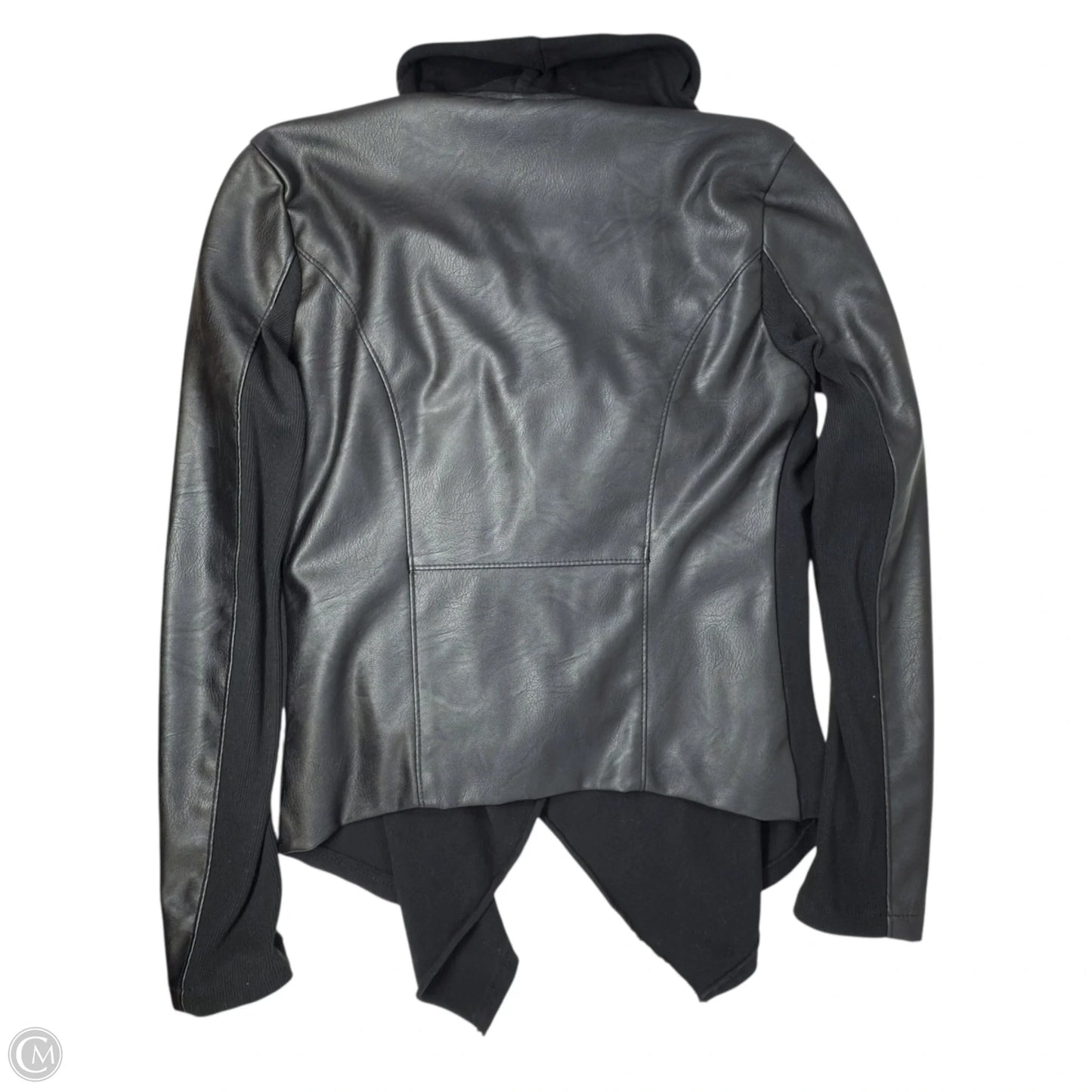 Faux Leather Drape Front Moto Jacket By Blanknyc In Black, Size: S