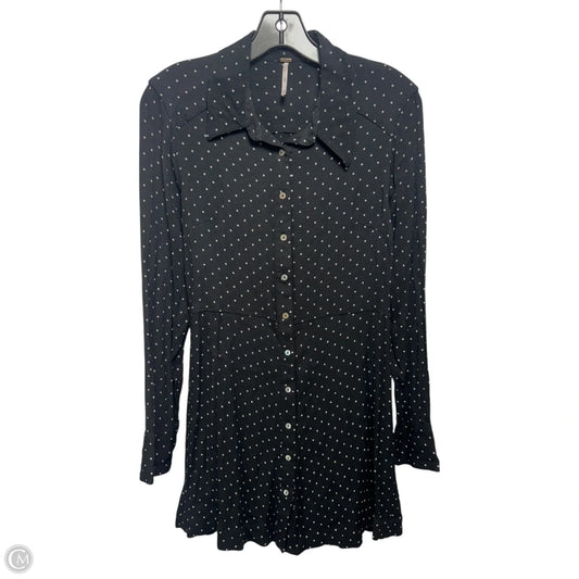 This Town Long Sleeve Mini Shirt Dress By Free People In Polkadot Pattern, Size: M