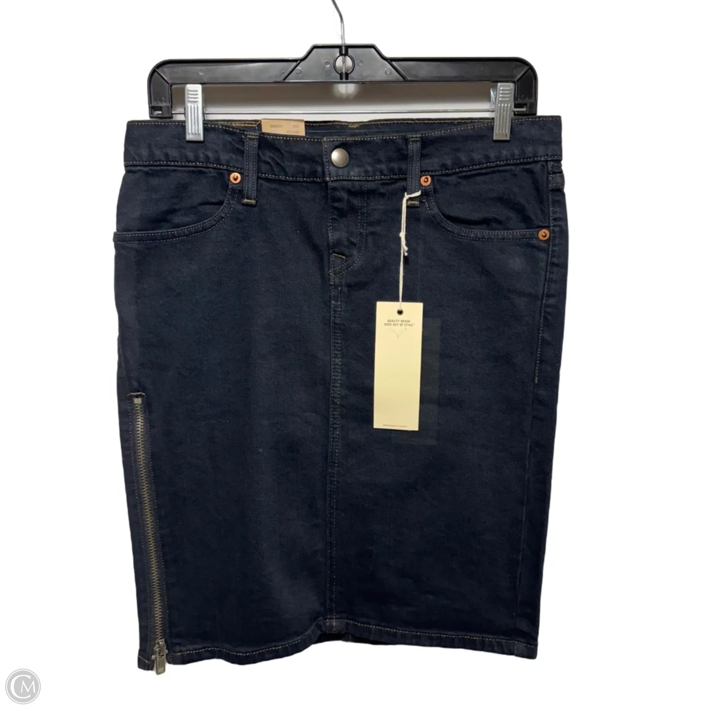 Zippit Skirt Midi By Levis In Blue Denim, Size: 28