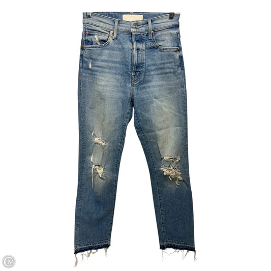Jeans Straight By Mother Jeans In Blue Denim, Size: 0