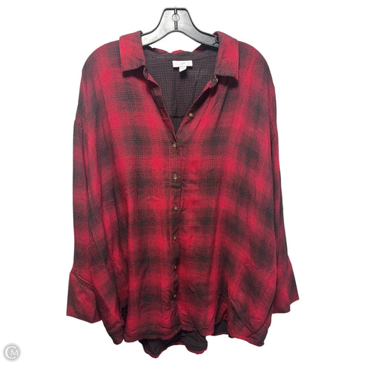 Top Long Sleeve By J. Jill In Red, Size: Xl