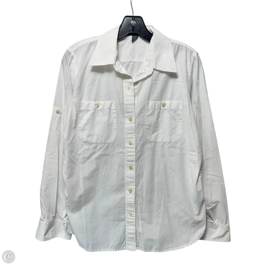 Top Long Sleeve By Lauren Jeans Co In White, Size: M