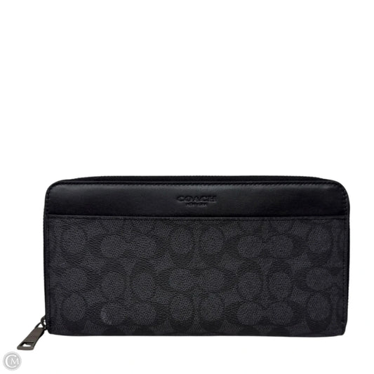 Men's Document Wallet In Signature Canvas Designer By Coach, Size: Large
