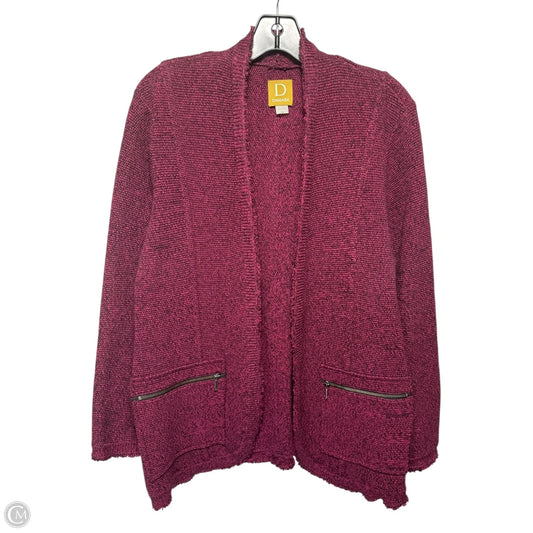 Sweater Cardigan By Damask In Maroon, Size: M