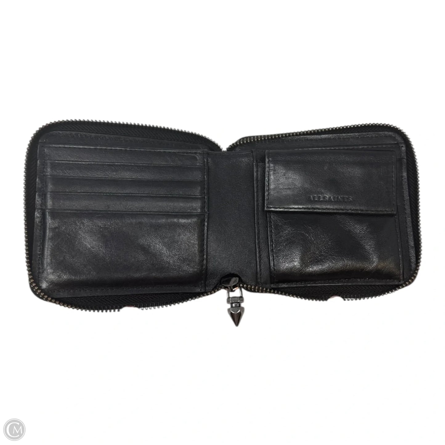 Perforated Zip Bifold Wallet Designer By All Saints, Size: Small