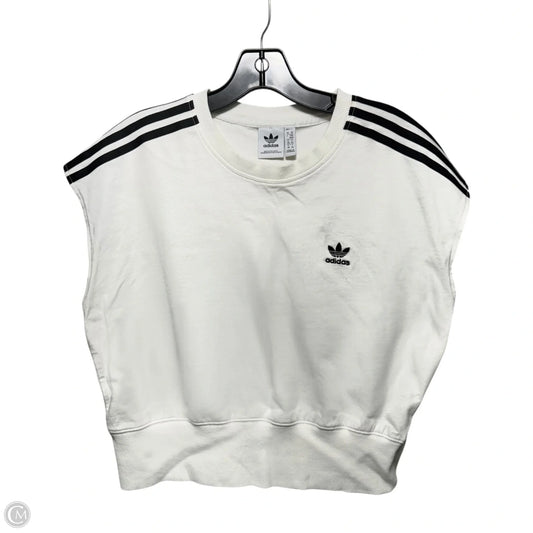 Athletic Top Short Sleeve By Adidas In White, Size: M
