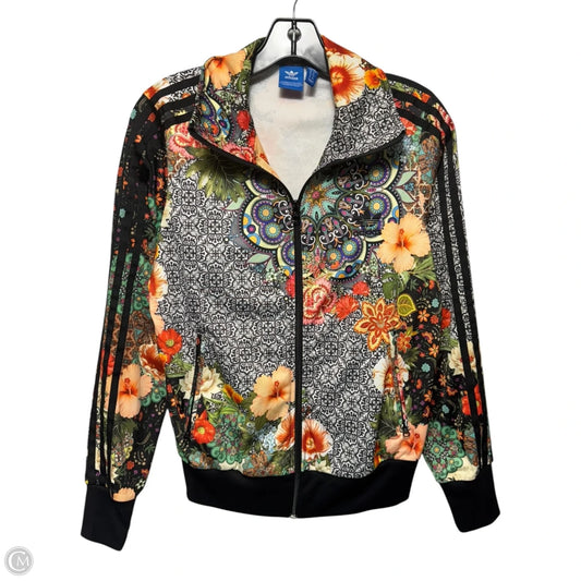 Athletic Jacket By Adidas In Floral Print, Size: M