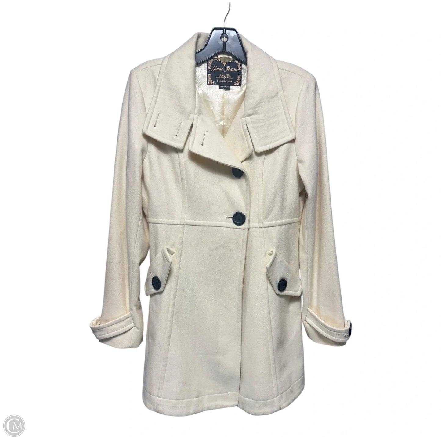 Wool Blend Peacoat By Guess In Cream, Size: M