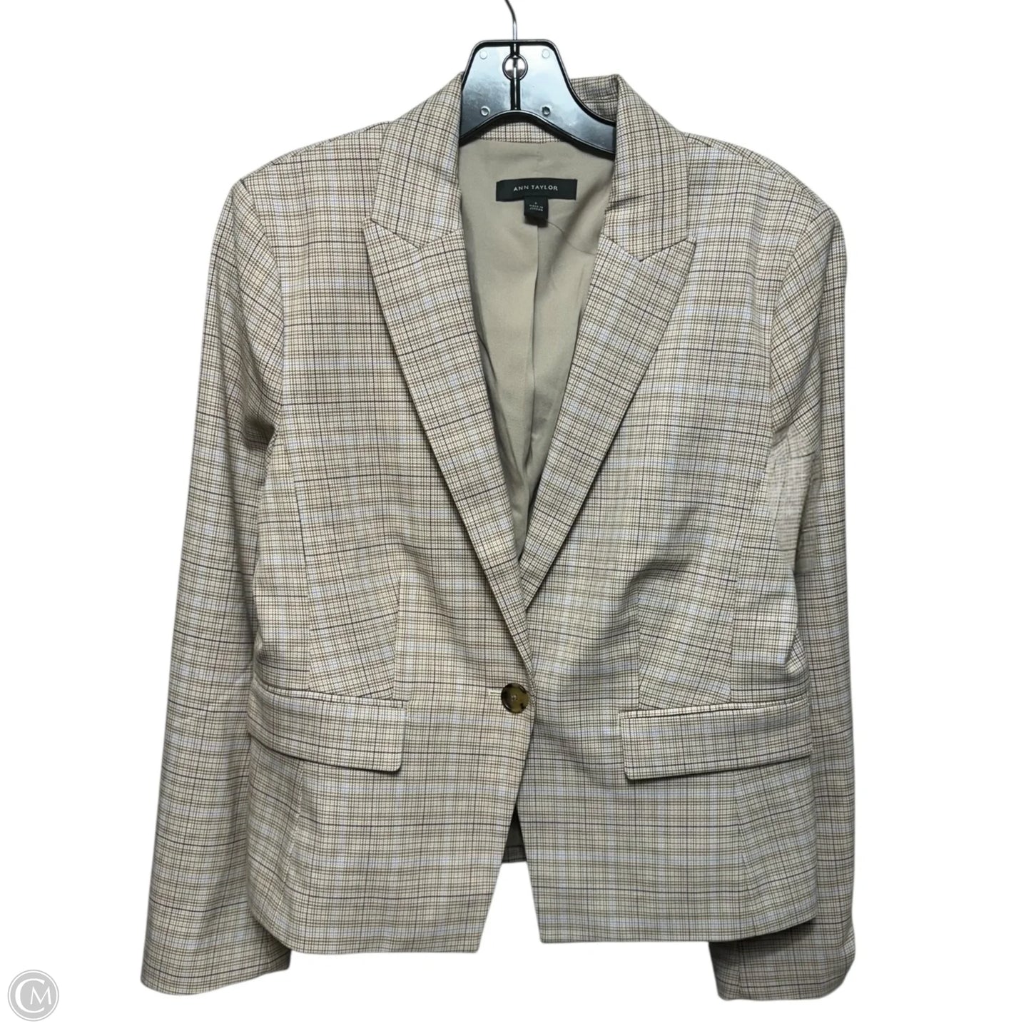 Blazer By Ann Taylor In Plaid Pattern, Size: 6