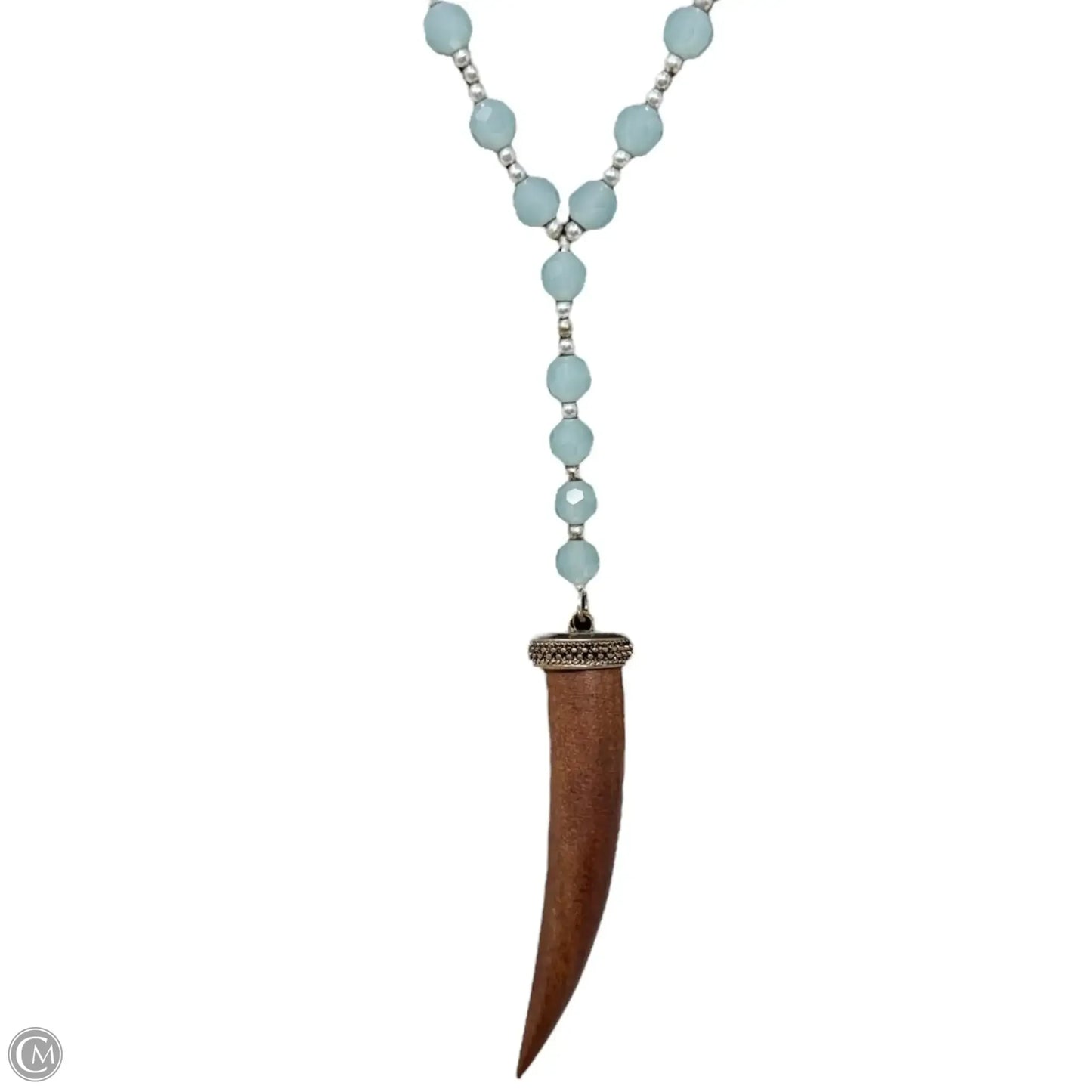 Wood Horn Beaded Y Necklace