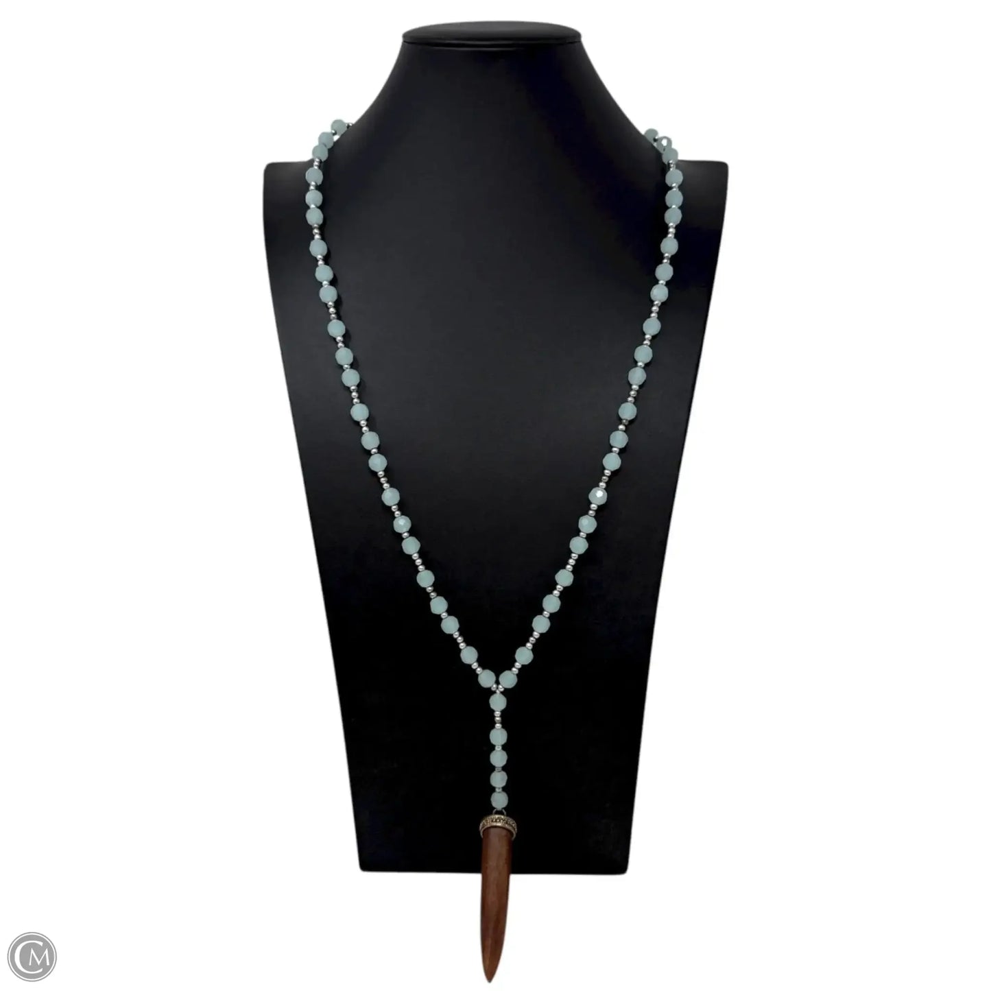 Wood Horn Beaded Y Necklace