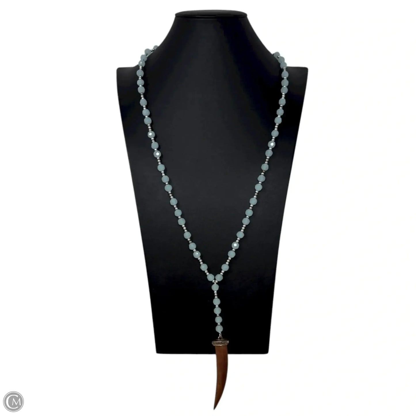 Wood Horn Beaded Y Necklace