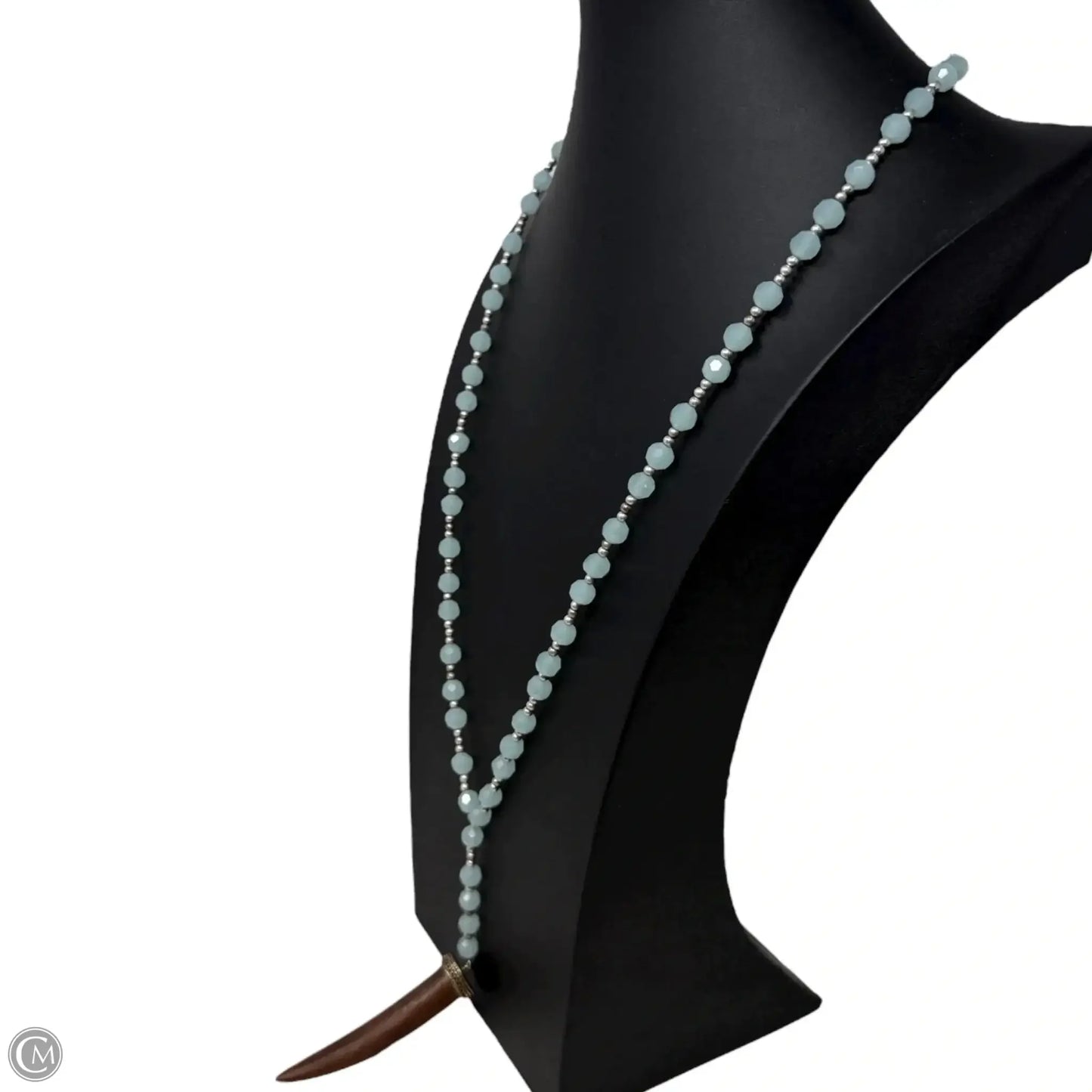 Wood Horn Beaded Y Necklace