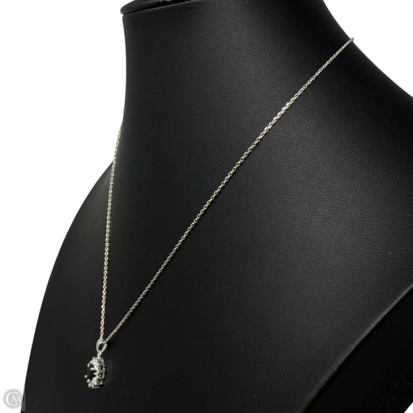 Sterling Silver & Onyx Oval Halo Pendant Necklace